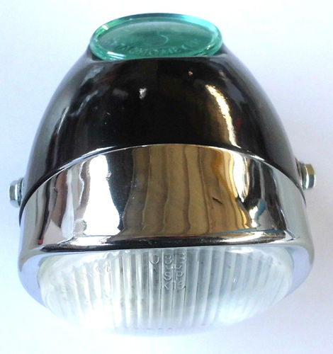 Scheinwerfer Oval Eierlampe Schwarz komplett